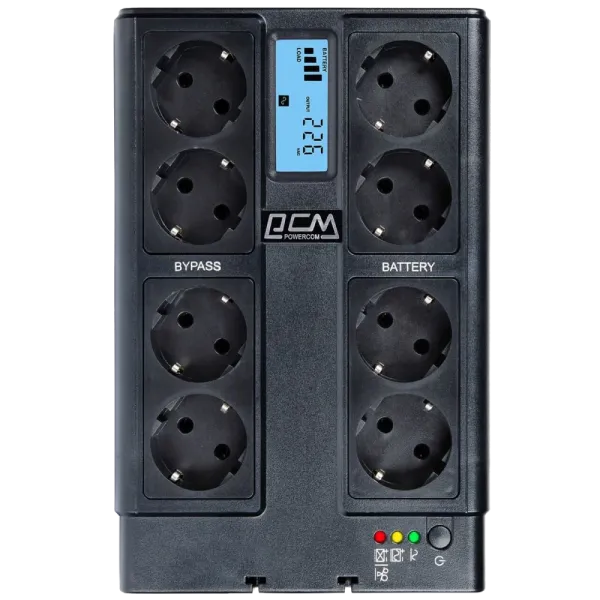 Powercom CUB-1000N LCD Schuko Джерело безперебійного живлення
