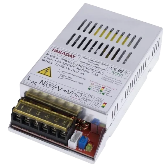 Faraday Electronics 80Wt/12-36V/ALU 11.8-37.5В 6.7-2.7А Блок живлення