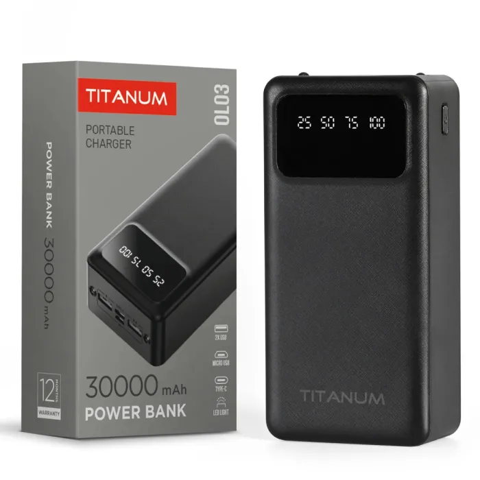 TITANUM OL03 Black 30000mAh Повербанк
