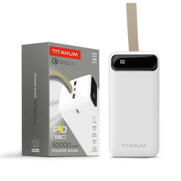TITANUM 741S 22.5W White 50000mAh Повербанк