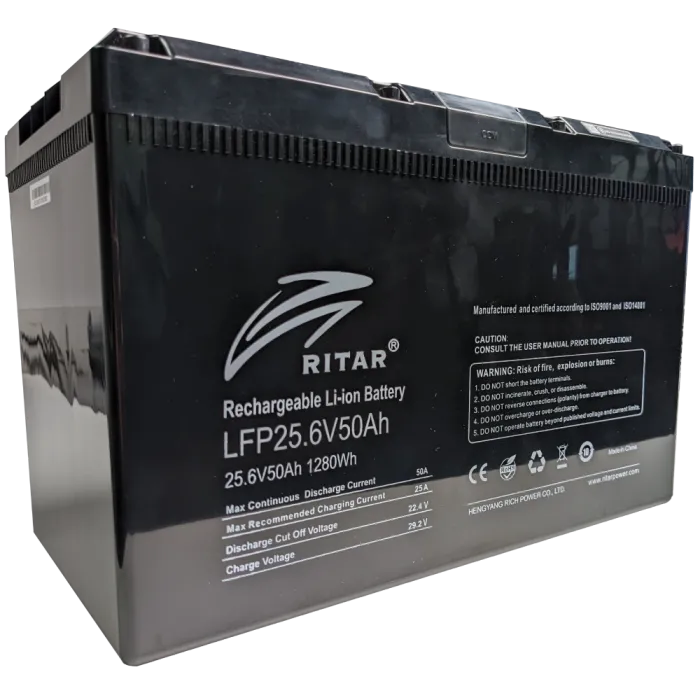 Ritar LFP25.6V50AH G3 з системою підігріву та bluetooth Акумуляторна батарея