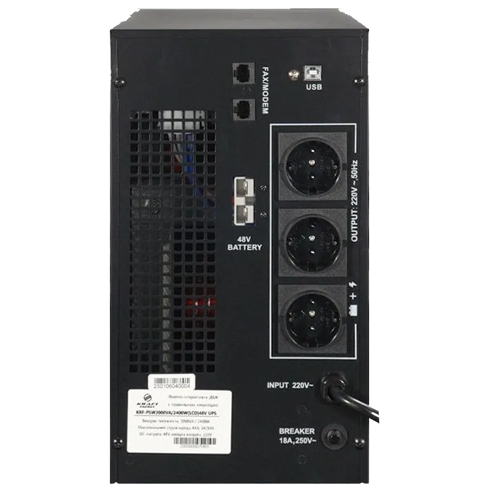 Kraft KRF-PSW3000VA/2400W(LCD)48V Інвертор з ДБЖ