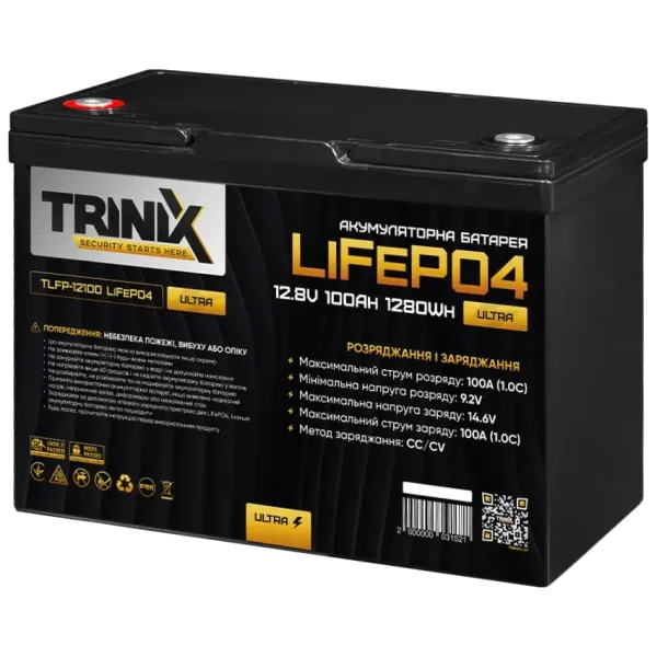 TRINIX TLFP-12100 Ultra 100А•г 12В Літієва акумуляторна батарея