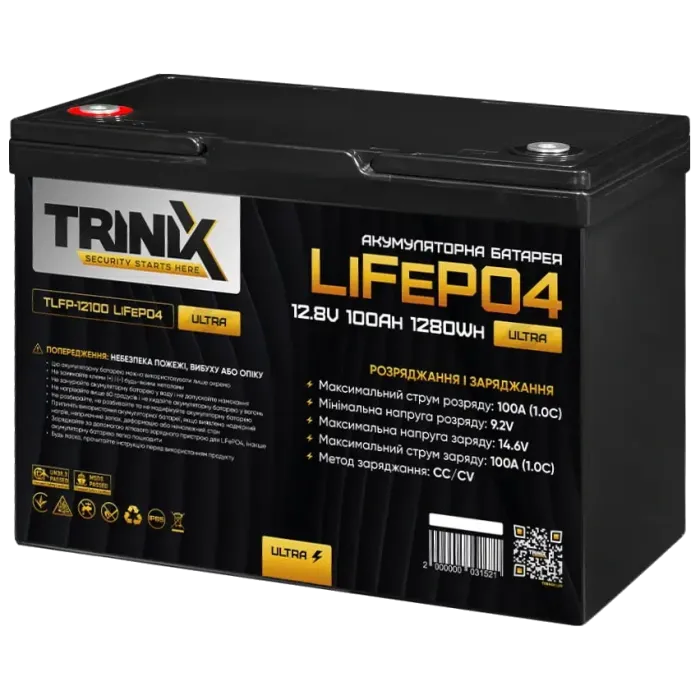 TRINIX TLFP-12100 Ultra 100А•г 12В Літієва акумуляторна батарея